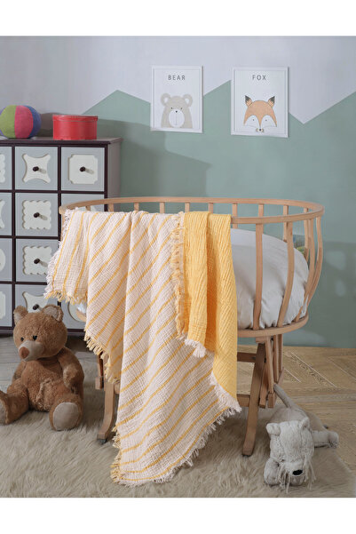 luxtex بطانية أطفال قطنية متعددة الأغراض 4 طبقات مزدوجة الجوانب 100 × 120 سم