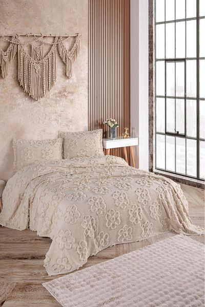 BlueMaison Papatya Cappicuno - Oversized Bedspread, Boutique Chenille