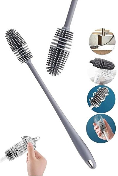 Genel Markalar Silikon Uzun Saplı Cam Şişe Bardak Kavanoz Biberon Yıkama Fırç...