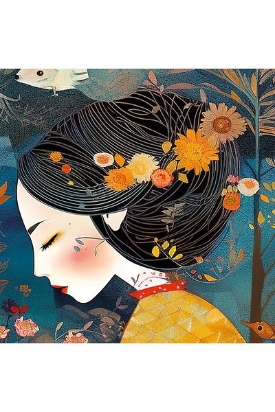 Ks Games A Woman in Red Kimono 500 Piece Puzzle