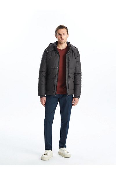 LC Waikiki Ανδρικό πουπουλένιο παλτό SOUTHBLUE Standard Fit με κουκούλα