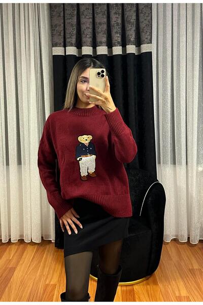 SHINE STYLE سترة بودرو منقوشة على شكل دمية دب