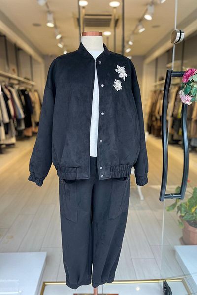 Unıquemode UW 254019   PANTALON DETALIAT DE BUZUUNAR DE ȚESĂTURĂ DE piele intoarsa