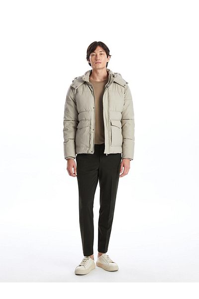 LC Waikiki Ανδρικό πουπουλένιο παλτό SOUTHBLUE Standard Fit με κουκούλα