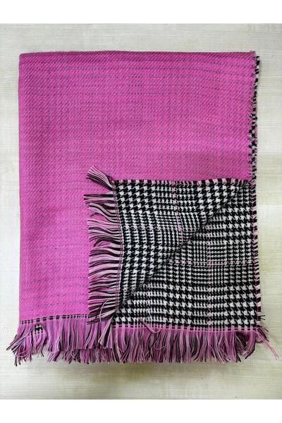 Bytoktay Double Sided Wool Houndstooth Pattern Thick Shawl Soft Textured Shawl Scarf 180*70cm