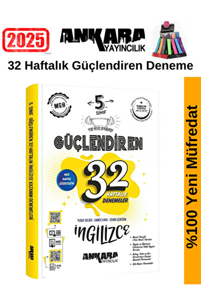 Ankara Yayıncılık 2025 5.Sınıf Güçlendiren İngilizce 32 Haftalık Deneme Seti+...