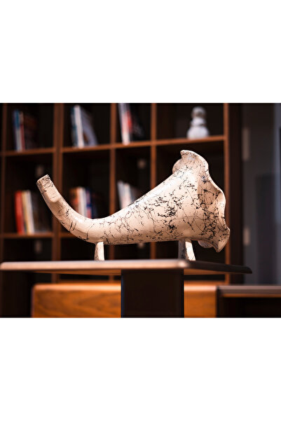 HANMADE EL BOYAMASI (BEYAZ MERMER DESENLİ) KIRMIZI TOPRAKTAN ÇÖMLEK AKUSTİK CEP GRAMAFON (40cm x 27cm)