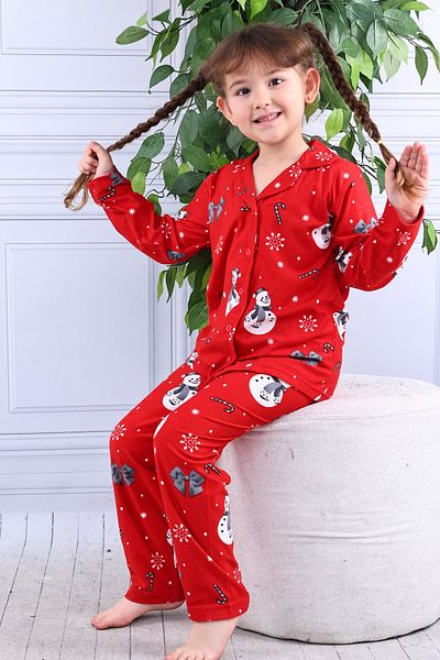 KAPİKİDS With Anniversary Concept with Gloves Suede Soft Warm-Keeping Girl's Pjamas