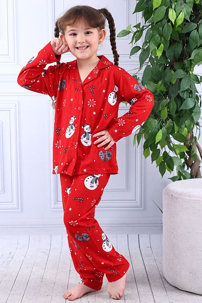 KAPİKİDS With Anniversary Concept with Gloves Suede Soft Warm-Keeping Girl's Pjamas