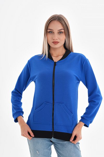 DEVRİMAY TEKSTİL Jachetă din lycra creponată pentru femei Saks, cu fermoar, tip bomber