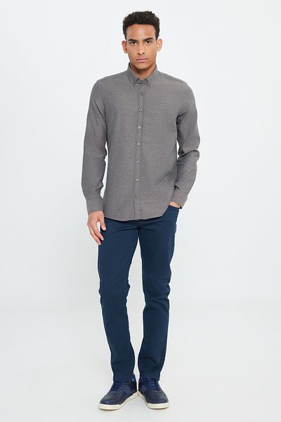 ALTINYILDIZ CLASSICS Hexagonal Ace 202510303   Brown Men's Silim Fit Par Dy Coul Shirt
