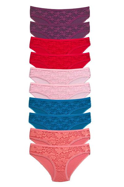 Mu Art 10 Pieces of Transparent Lace Front Women's Slip Panties S230
