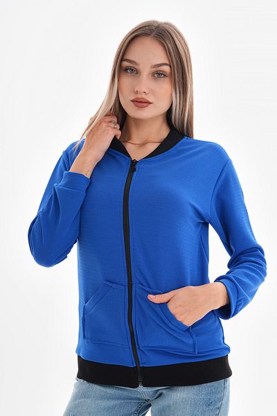 DEVRİMAY TEKSTİL Jachetă din lycra creponată pentru femei Saks, cu fermoar, tip bomber