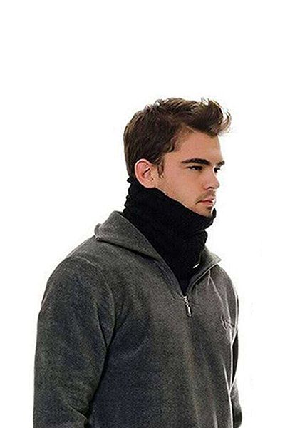 Angoravi Polar Unisex Stringed Beret and Neck Collar Black