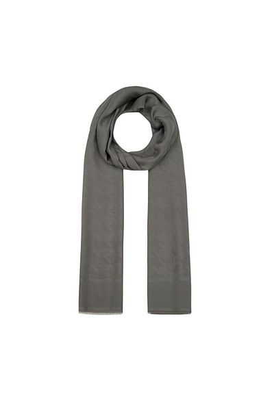 ipekevi Houndstooth Monogram Shawl - Smoke