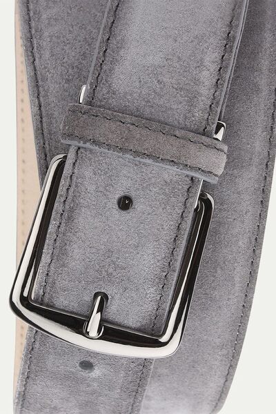 KASVA DERİ 3.5 Cm Füme Süet Orijinal Deri Kemer