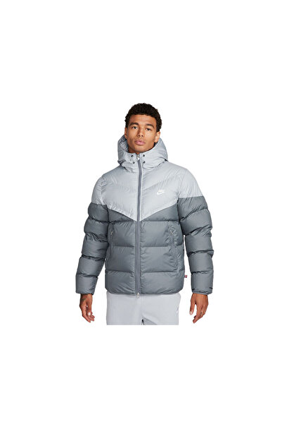 Nike Erkek Günlük Mont FB8185-077 M Nk Sf Wr Pl-Fld Hd Jkt Gri