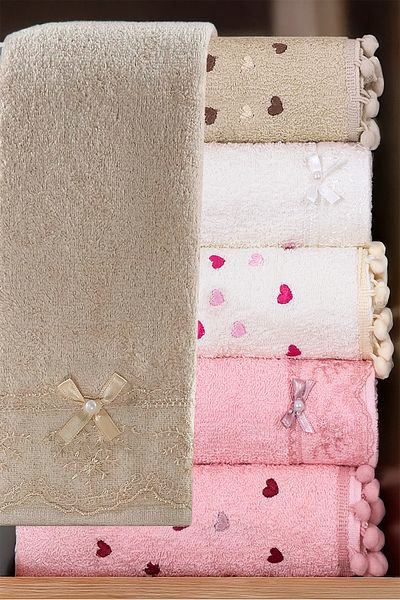 Comfort Home 30X50Cm Set of 6 Hand and Kitchen Towels - 100% Cotton, Stylish and Soft Design