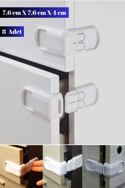 Hane Dostu 8 Adet Mobilya Kapı Köşe Çocuk Koruma Kilidi | Çocuk Emniyet Kilidi