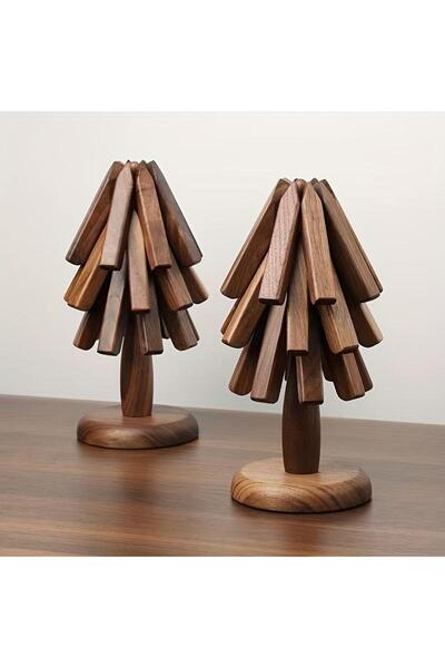 NİHALE El Yapımı Çam Ağacı Şeklinde Ahşap Nihale Seti