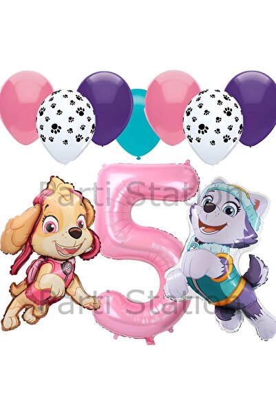 Parti Station مجموعة بالونات باو باترول سكاي لعمر 5 سنوات، مجموعة بالونات عيد...