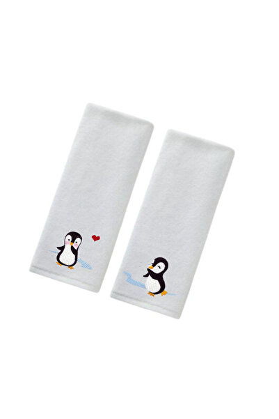 Ursa منشفة مكونة من قطعتين مطرزة على شكل بطريق يحتسي قبلة مقاس 30 × 50