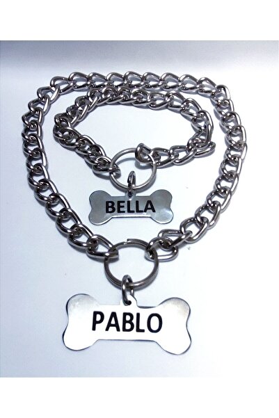 Ayz Aksesuar Zincirli Köpek Tasması , Köpek Künyesi, Isme Özel Künye, Isimli Köpek Tasması, Köpek Isimlik