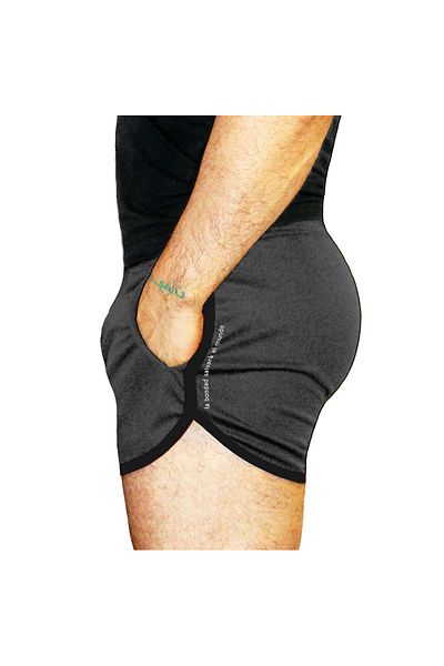 Boomenbex Anthracite Crossfit Shorts Pantyhose Short Black Ribbed Pocket Stretchy