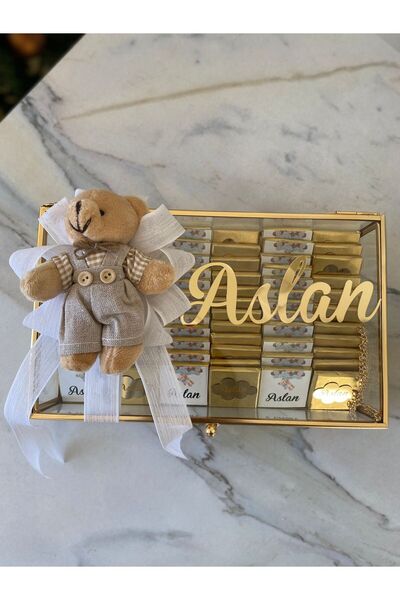 PERİ Bebek Hediyelik Hoşgeldin Bebek Çikolata Kutusu Ayıcıklı Set 70 Adet Çikolata