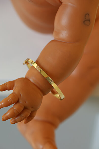 Yenigün Kuyumculuk 14 Ayar Altın Çivi Modeli Çocuk Kelepçe