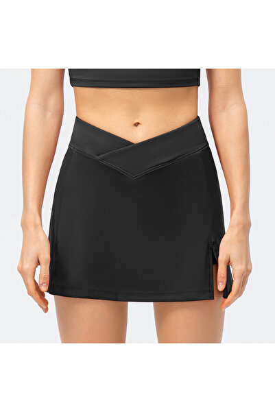 YUNASPORT Kadın Envelope Bel Detaylı Şortlu Spor Tenis Eteği