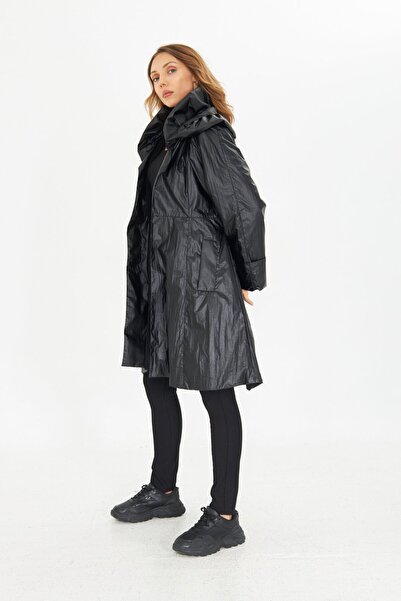 LAMANTE SİYAH TASARIM TRENÇKOT