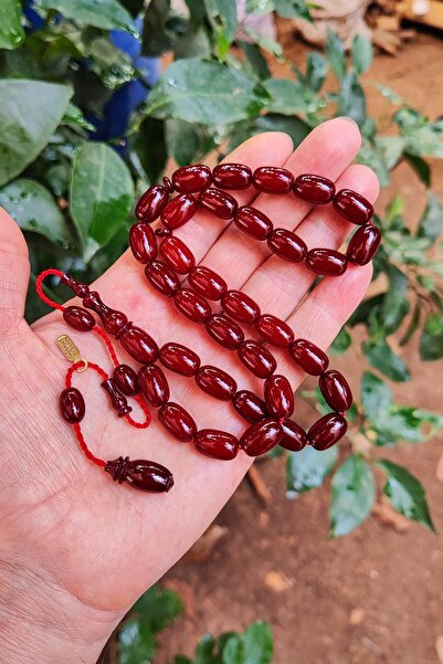 Vip Kehribar 9x13 ملم أحمد ايمين التوقيع لون الكرز الفاتان ضغط العنبر مسبحة -...