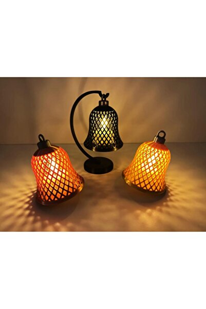 AlaSwan LED Mumlu Yılbaşı Çanı Seti - Sıcak Işıklı Dekoratif Tasarım (Siyah, ...