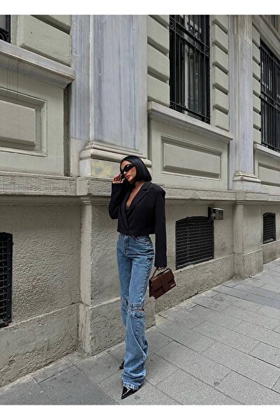 DEEFWEAR Преміум серія Джинси з деталями на штанинах Palazzo