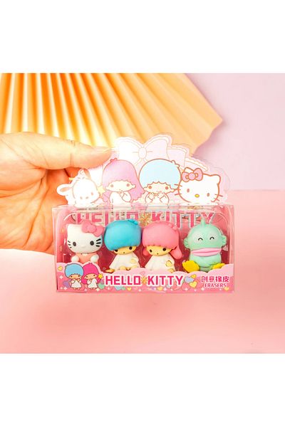 synshop Sanrio Hello Kitty - Little Twin Stars Hangyodon 4 Figurine Eraser Cadou de aniversare