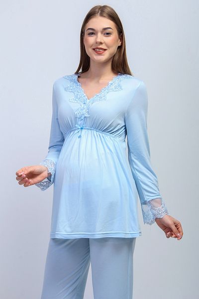 ByLohusa Set pijama de maternitate albastru Effortt