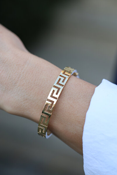 Yenigün Kuyumculuk 14 Ayar Altın Greek Desenli Kelepçe