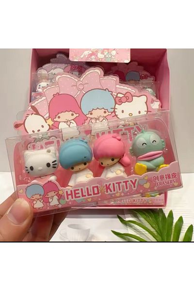 synshop Sanrio Hello Kitty - Little Twin Stars Hangyodon 4 Figurine Eraser Cadou de aniversare