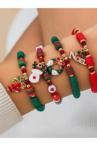 By Song Aksesuar New Year's Christmas Bracelet 4 Pieces