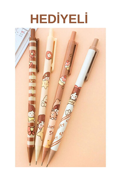 ÖZ OFİS Lucky Stars Strawberry 4'lü 0.7 Uçlu Kalem Seti