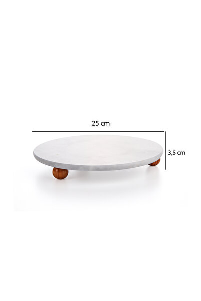 Sezka Life Tavă rotundă de prezentare din lemn de marmură cu model de 25 cm