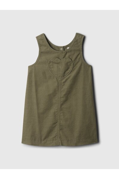 GAP Kız Bebek Haki Kadife Elbise