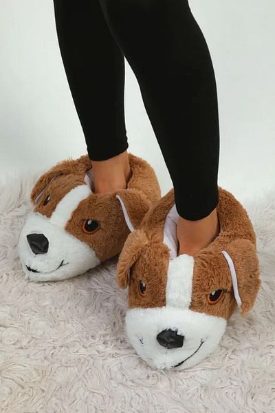 LANDSHOES Παντόφλες Unisex Μαλακή Άνετη Σόλα Ζεστή Φόδρα Dog Slippers