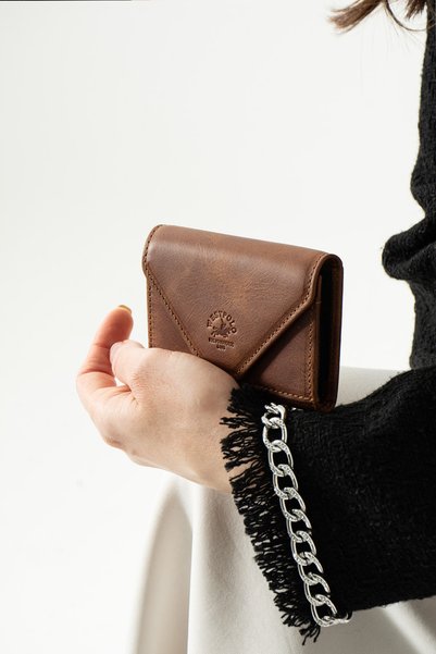 Westpolo Genuine Leather Unisex Accordion Card Holder, Business Card Holder