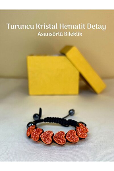 Tuana Trend سوار مصعد من حجر الهيماتيت الكريستالي على شكل قلب - خلخال