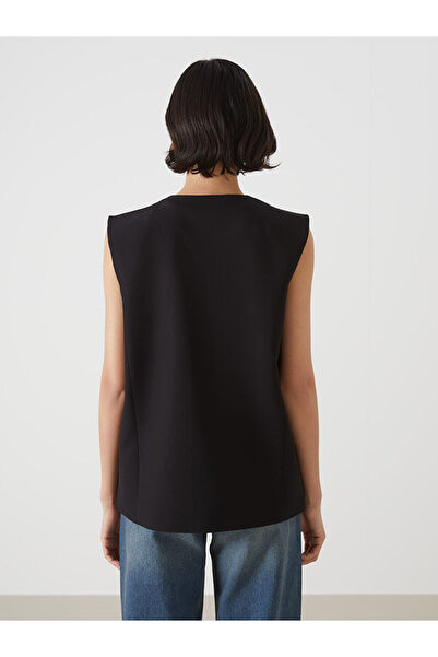 LC Waikiki Black V-Neck Women's Classic Vest