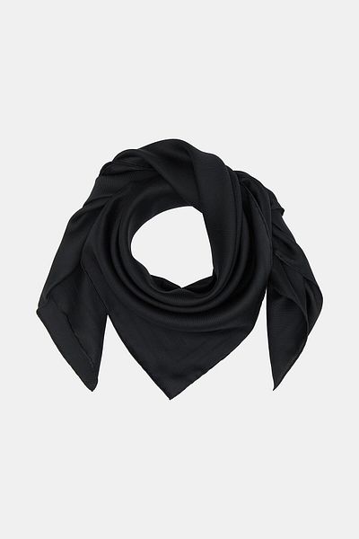 Vakko Μεταξωτό Φουλάρι Jacquard Twill - Πλαίσιο - Μαύρο