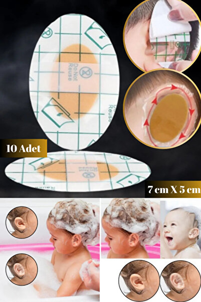 Hane Dostu 10 Adet Adet Su Geçirmez Bebek Banyo ve Havuz  Kulak Koruyucu Bant