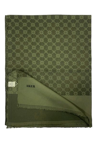 Aker Σάλι Elegance Monogram - Khaki Green 934
